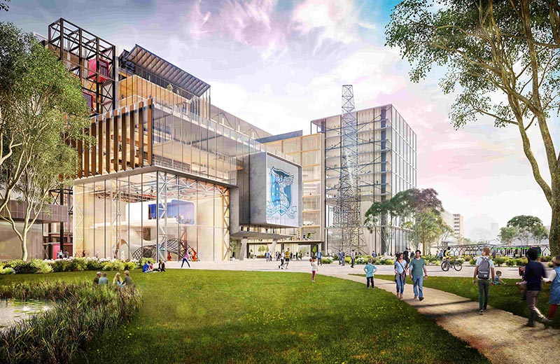 Artists's render of building on Fishermans Bend campus