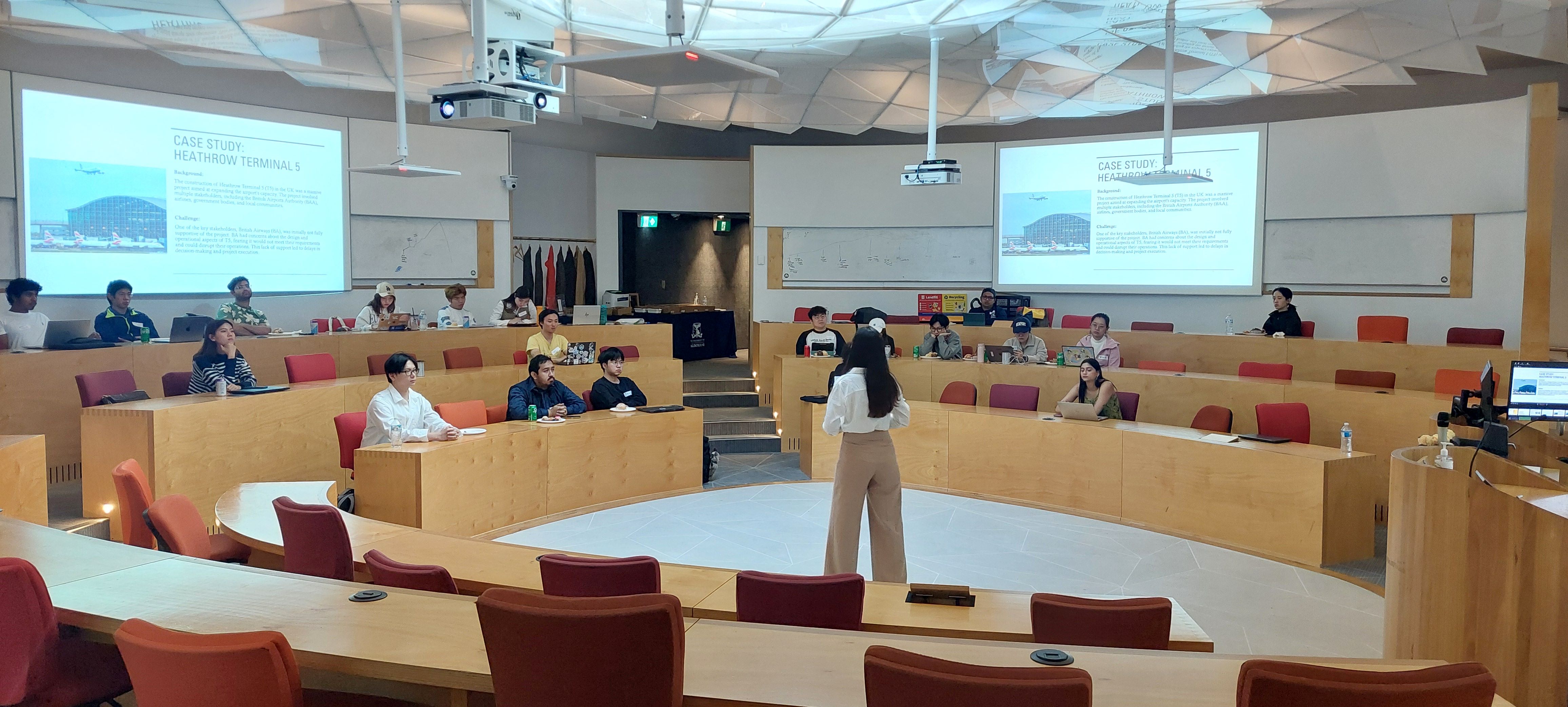 Lecturer in room