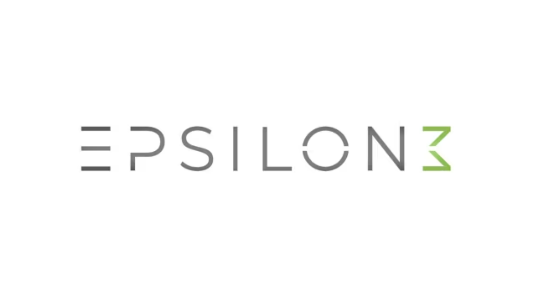 epsilon3 logo grey writing on a white background