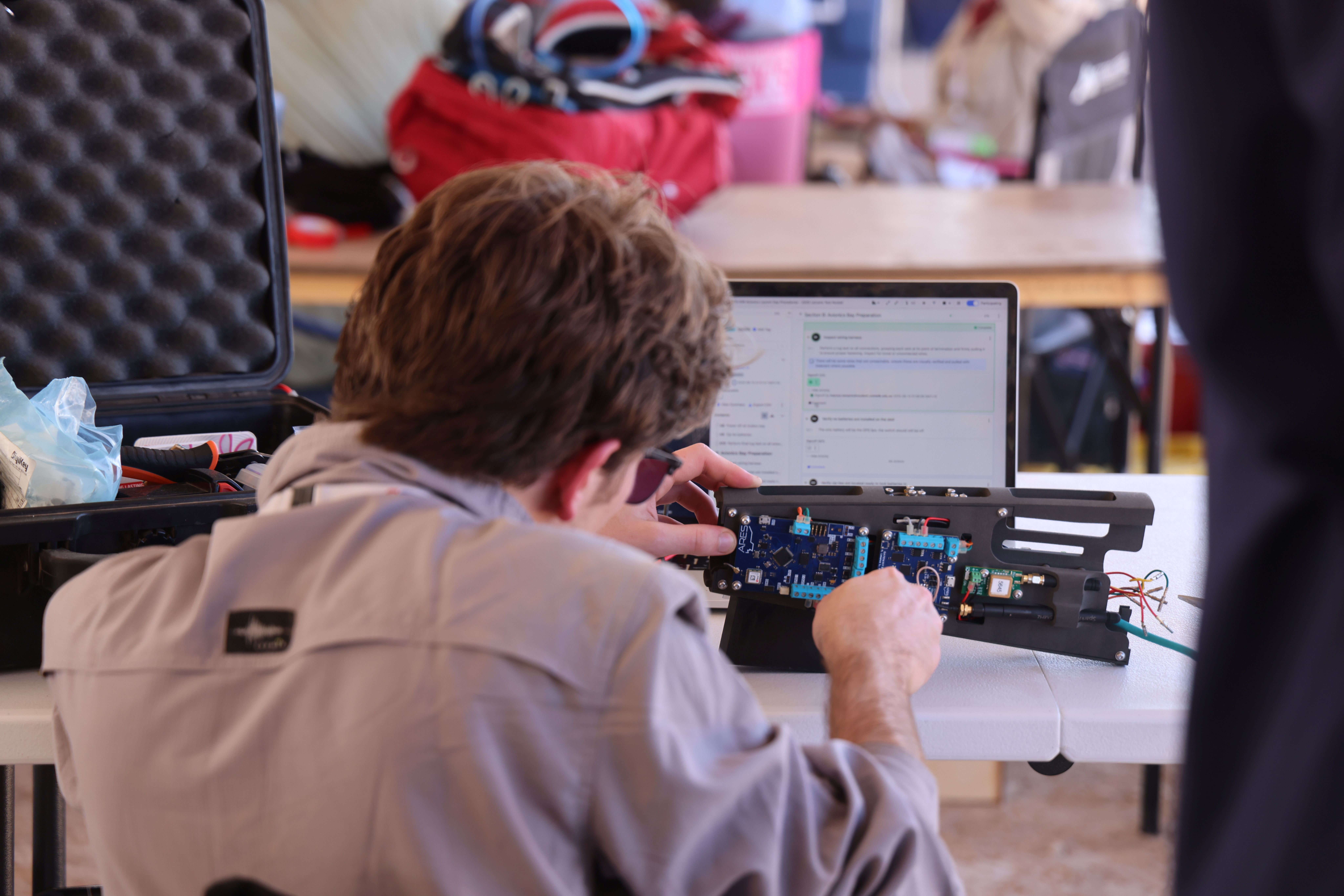 Team member working on launch day