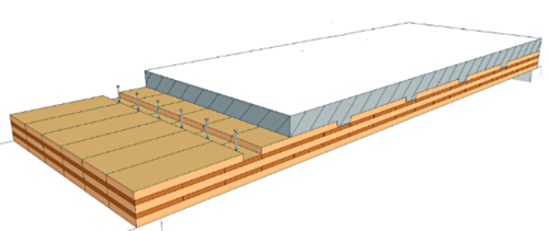 Diagram of a timber concrete composite floor system