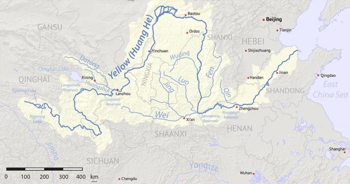 Map of Yellow River Basin region