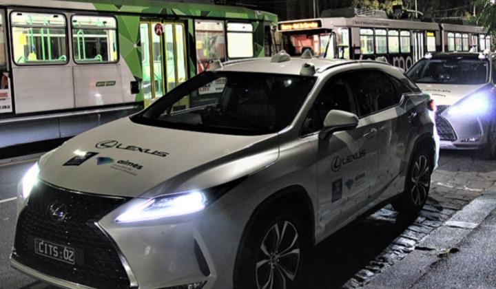 Tram and Lexus Car