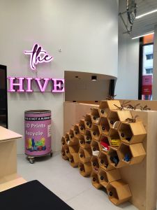The Hive Zone with recycling bin