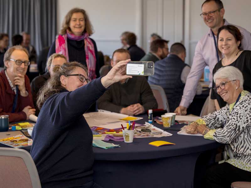 The Mildura Hub table at the 2023 One Basin CRC partner forum in Albury.
