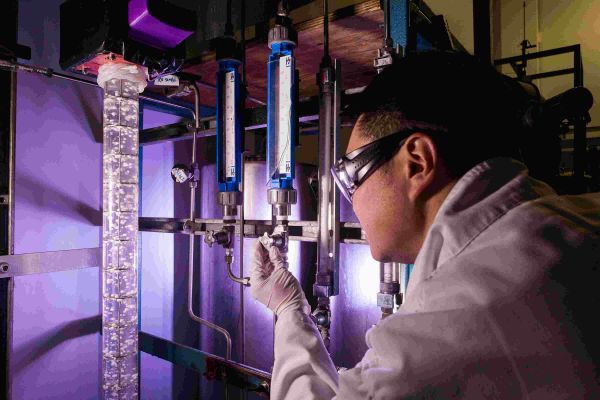 Student in lab