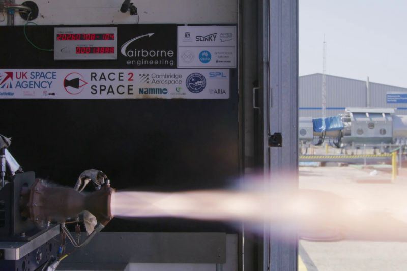 Brown rocket engine with entense fire.