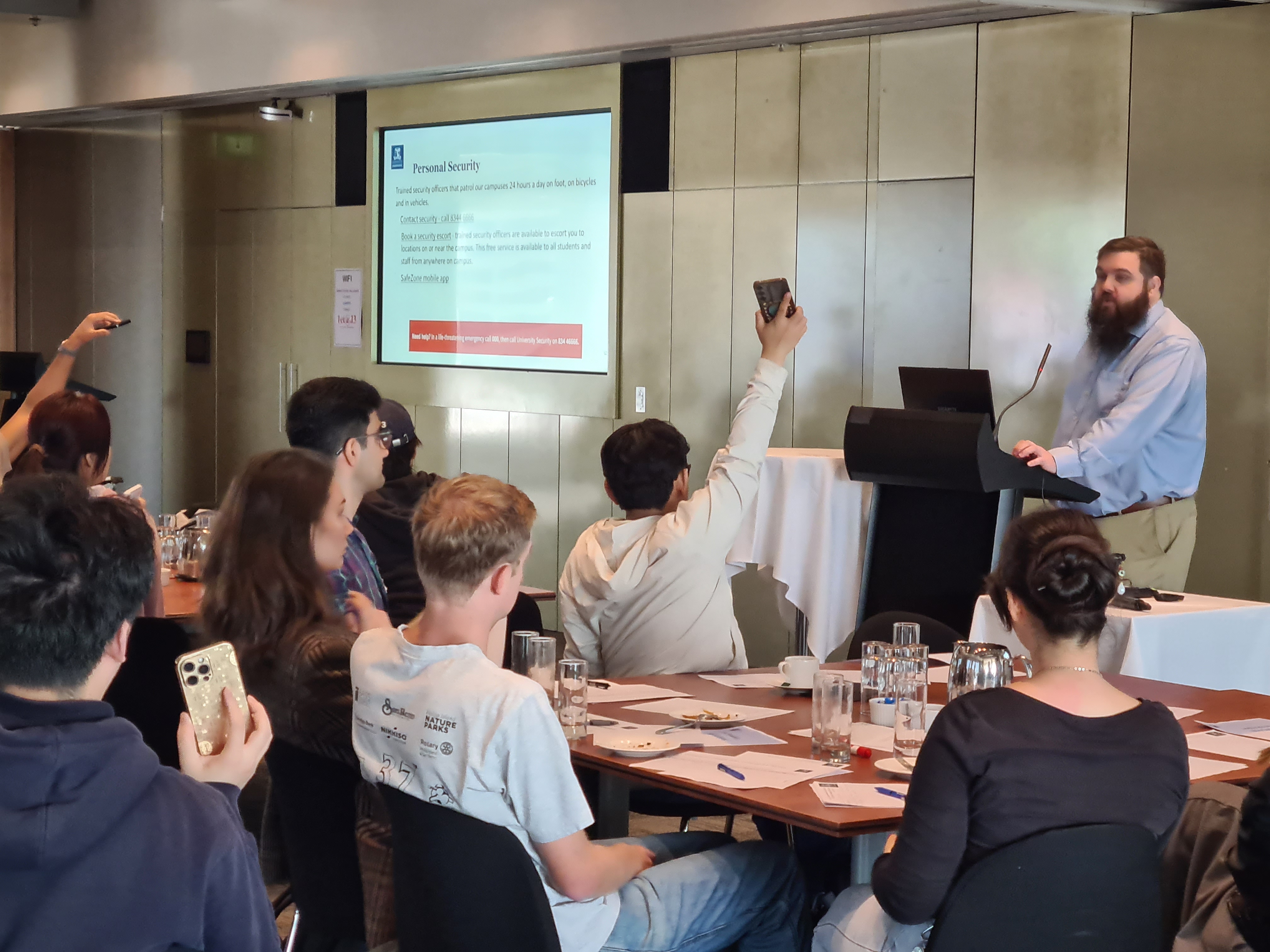 Josh presents to new tutors during the training