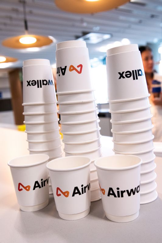 Airwallex branded coffee cups