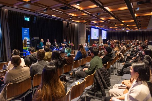An image of the audience watching the panel discussion at the 2023 Women in Eng Telstra event
