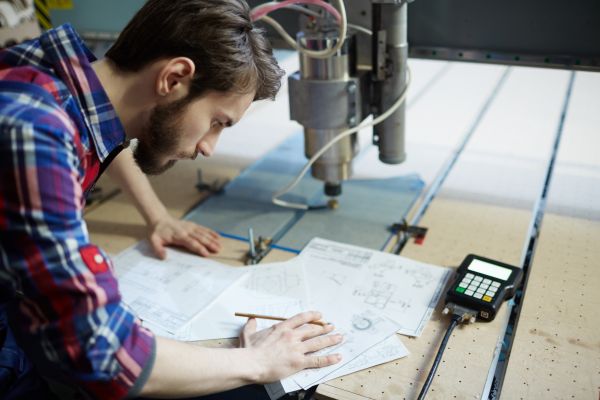 man working on engineering project 