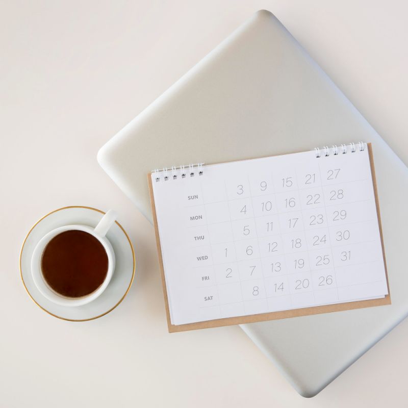 Calendar with laptop