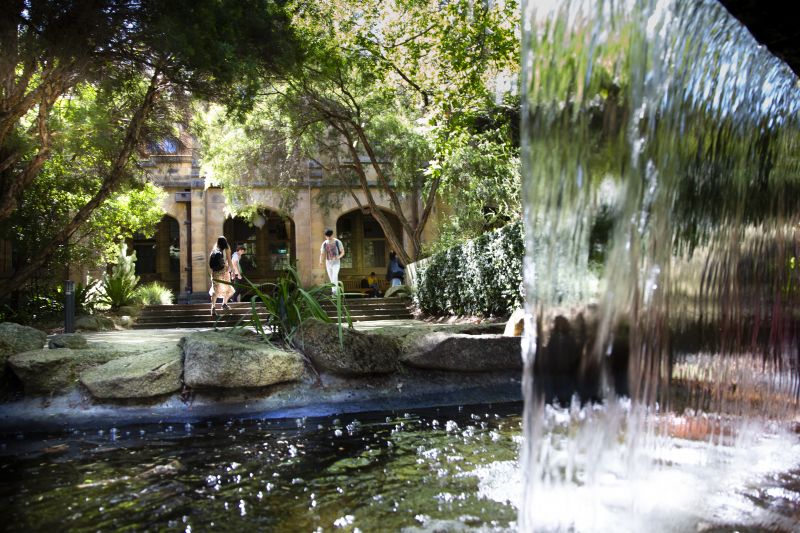 Waterfall on campus