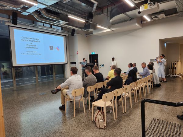 Gilbert Oppy presents his SRG work in front of a captive audience at the SRG Showcase