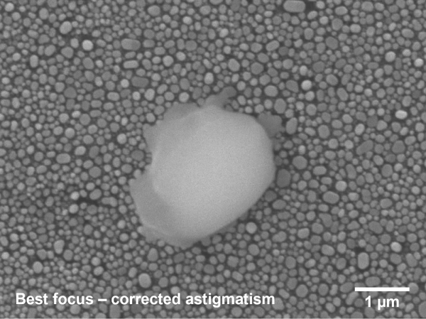 Corrected astigmatism in SEM imaging