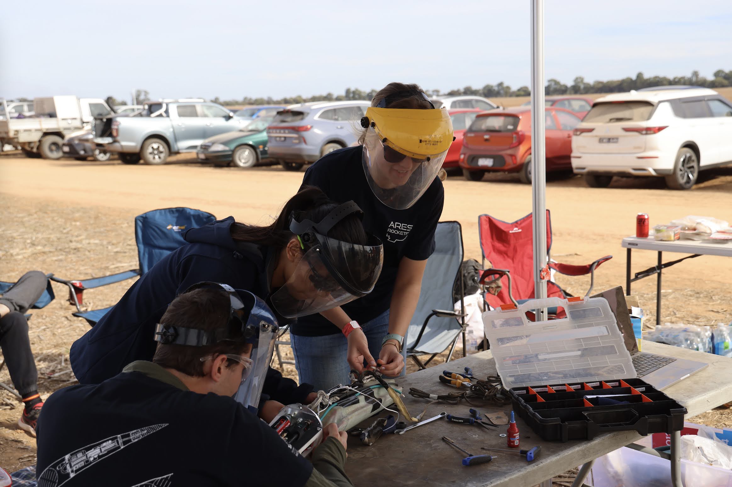Members integrating rocket
