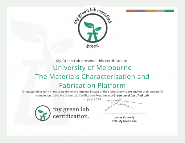My Green Labs Certificate