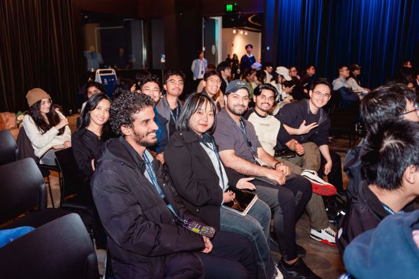 Hackathon students listening 