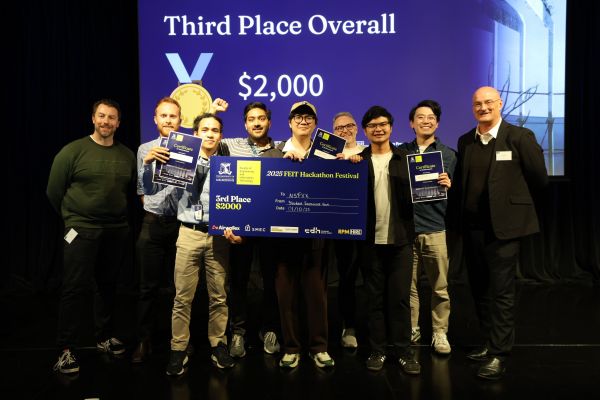 Third place winners with cheque